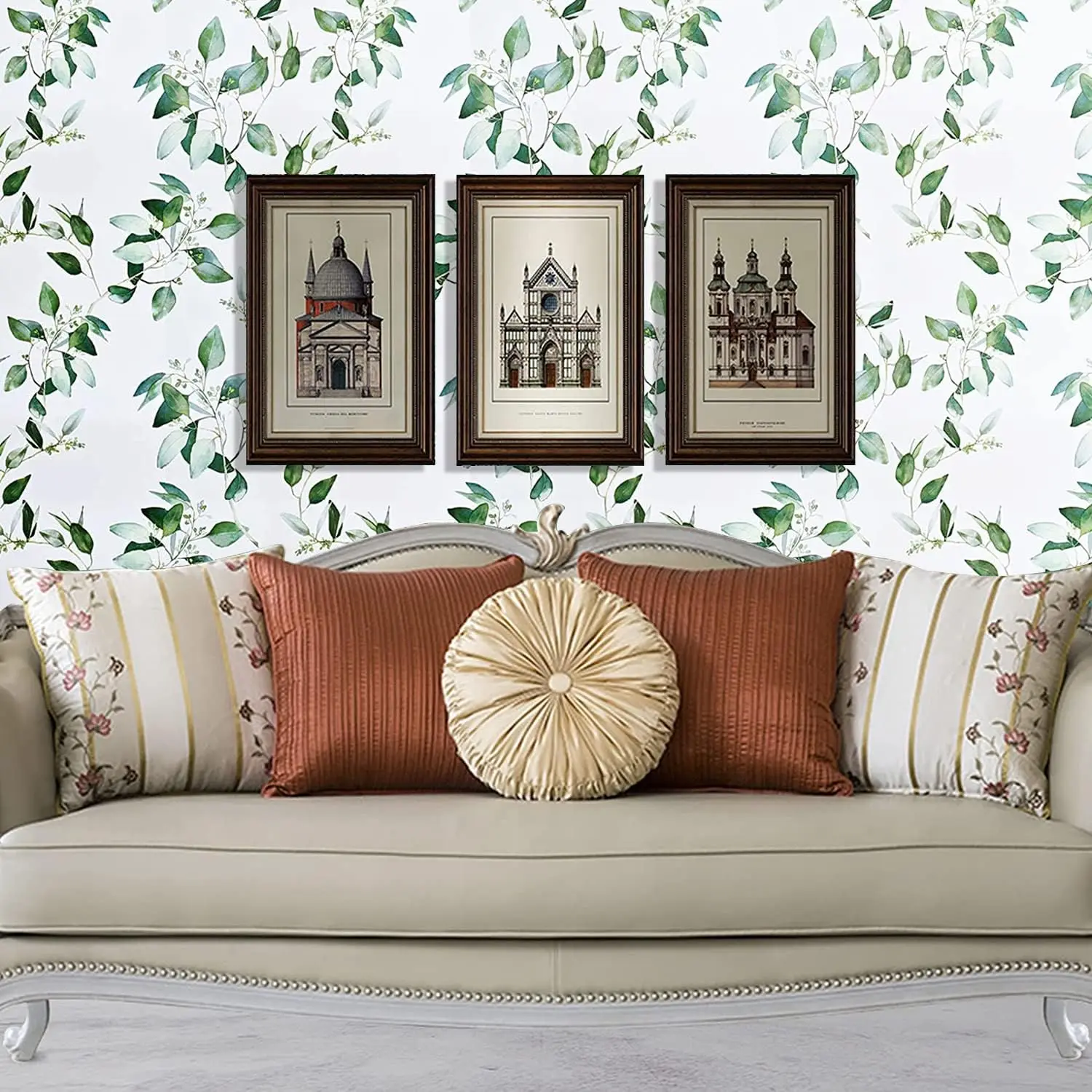 Green Leaf Contact Paper Floral Peel and Stick Wallpaper Removable Self Adhesive Wallpaper For Bedroom Drawers Cabinets Decor 4