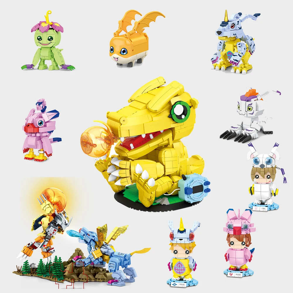 

Digital Monster Building Blocks Were Garurumon Model Metal Greymo Zudomon Assembled Bricks Agumon For Kids Toys Birthday Gift