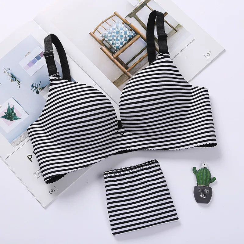 Conjunto de sujetador sin costuras para mujer, ropa interior, conjunto de lencería push-up, sujetador y bragas sin aros, copa 3/4, sujetador ajustable_voghion.com