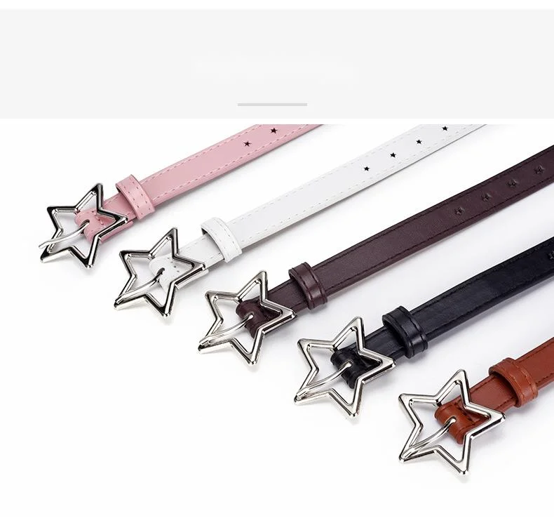 Women’s Star Buckle Belt – Versatile Pentagram Design For Jeans_voghion.com
