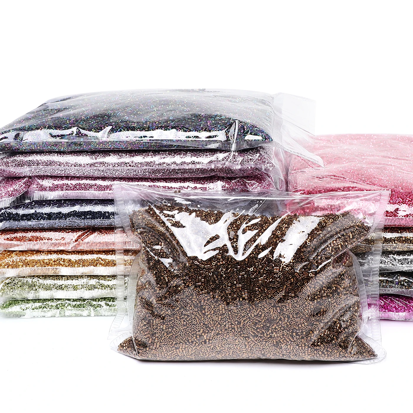 1.6mm 원형 단일 구멍 유리 구슬 50g/봉 매끄럽고 밝고 투명한 구슬 의류 목걸이 DIY 보석 장