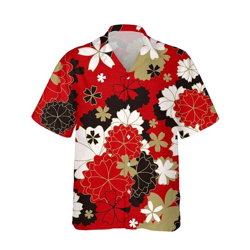 

Абсолютная новинка, Гавайские 3D рубашки с цветочным рисунком, мужской летний топ, дышащая модная одежда для пляжного отдыха, Мужская Уличная Повседневная одежда с коротким рукавом
