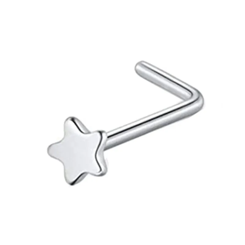 مسمار الأنف الجناح ثقب الأنف المسمار ترصيع الفولاذ المقاوم للصدأ تشيكوسلوفاكيا مطعمة أوبال الأنف ثقب المجوهرات النساء فاسق هدية