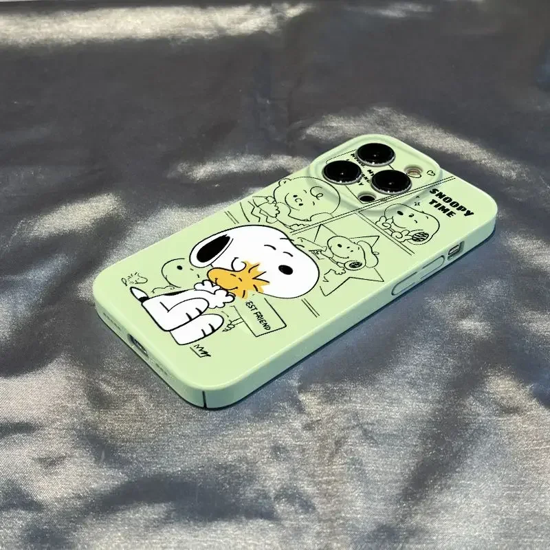 thumbnail image 1 of Funda de silicona para teléfono Snoopy Charlie Brown para iPhone 14 13 12 11 Pro Max Linda animación a prueba de golpes para iPhone 14 Plus, 1 of 5