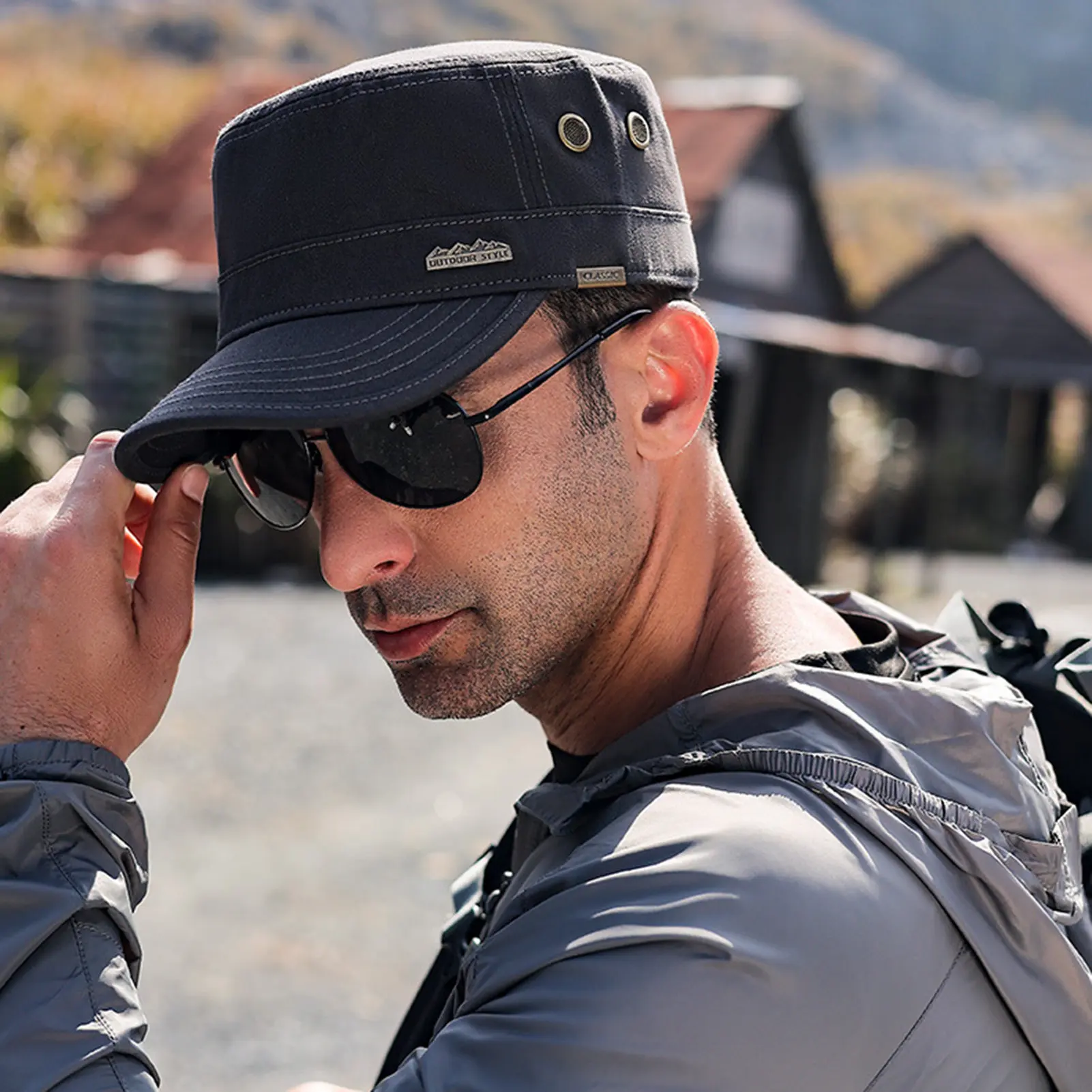 Summer Peaked Cap Flat Scap Oldier Flat 