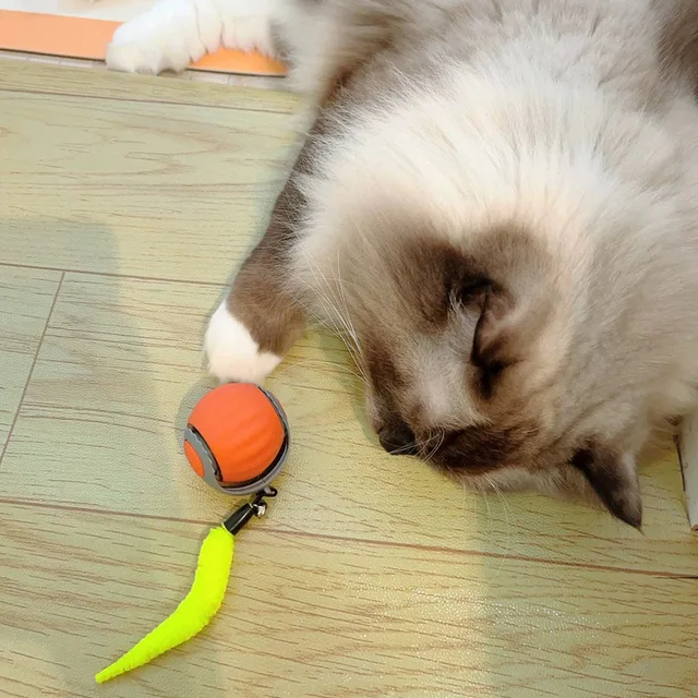 Speedy Tail 2.0 Cat Toys, Smart Interactive Cat Toy Balls, 2 Speed Adjustment Automatic Moving Ball with Replacement Tail 6