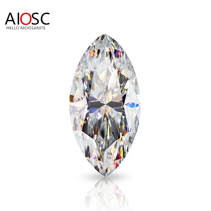 

AIOSC Marquise Cut D VVS1 Moissanite Loose Gemstone Stones 0.5ct~3.0ct For Women Jewelry Diamond Ring Material with Certificate