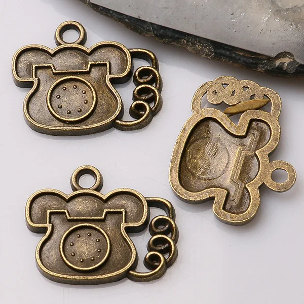10pcs 18*22mm Antiqued Bronze Color Home Phone Design Charms EF3354 Charms for Jewelry Making