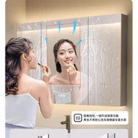 Modern Wall-mounted Mirror Cabinet Stainless Steel Lighted & Anti-fog Smart Mirror Cabinets Designer Bathroom Furniture FYMC 4