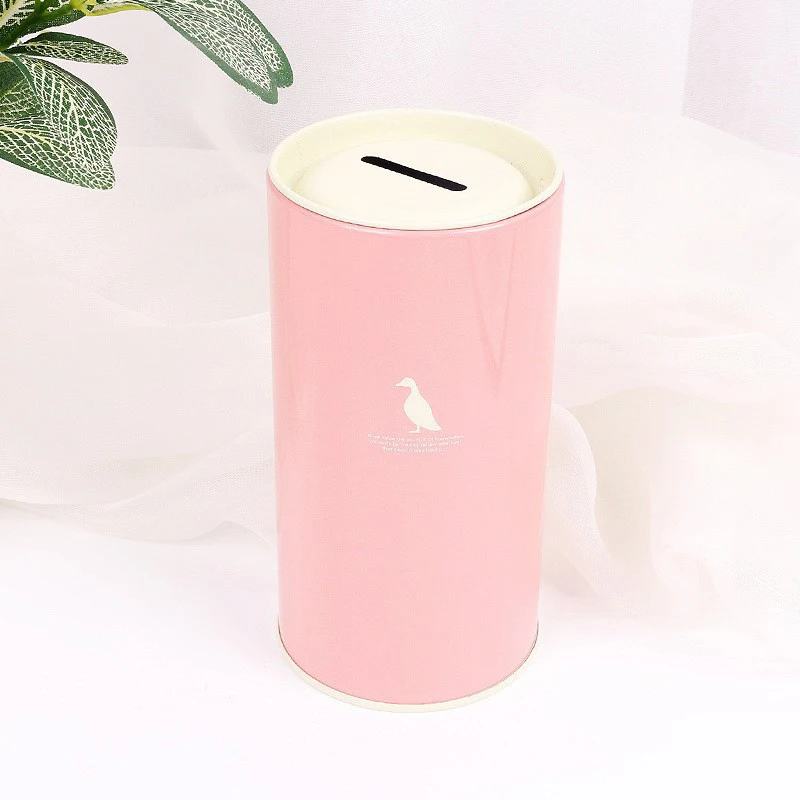 Runde Spardose Aus Weißblech Mit Tiermotiv Metall Geldbox_voghion.com