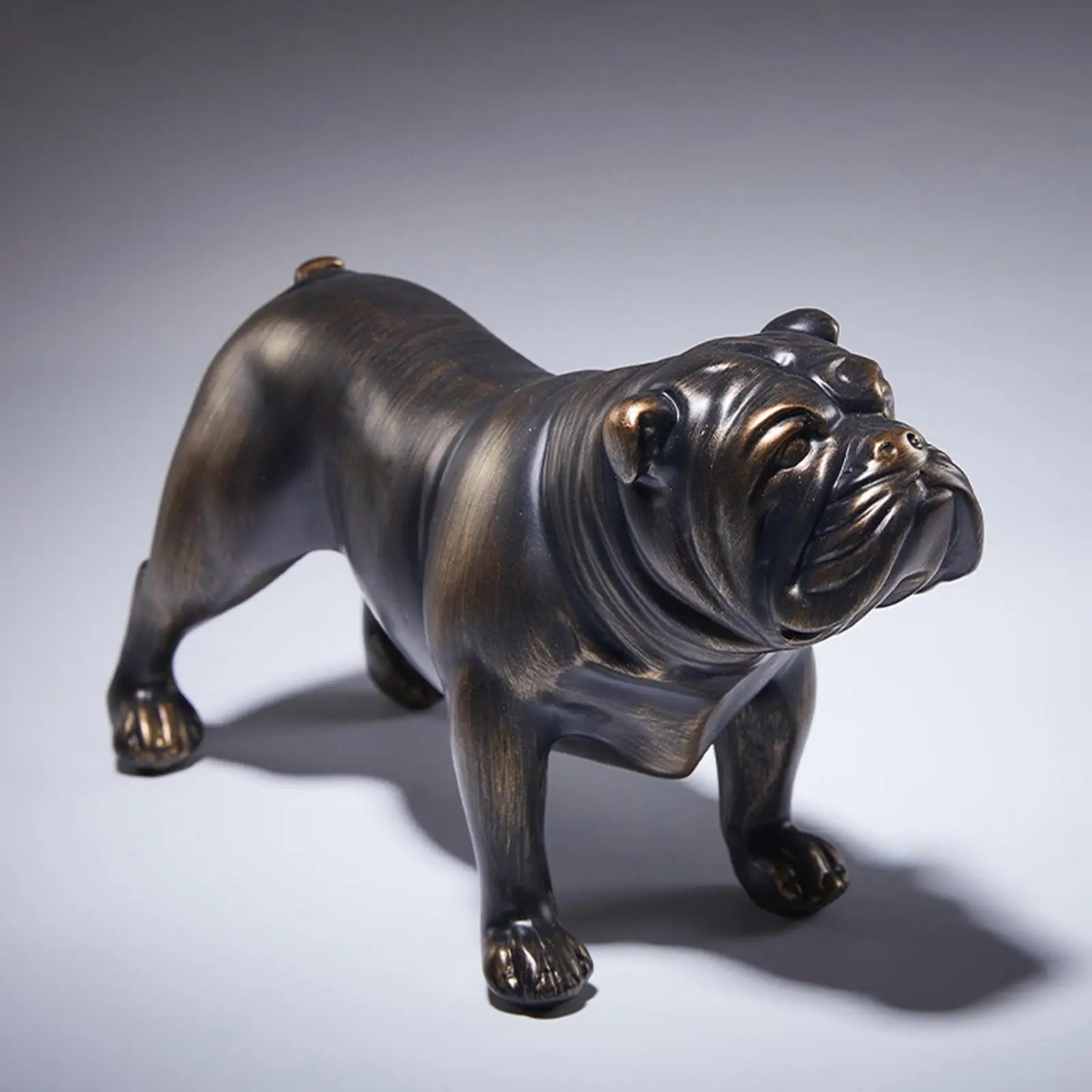 Bulldog Statue Decorative Figurine Art Crafts Collectible, Tabletop Ornament, Animal Sculpture for Bookshelf Shelf Home Decor