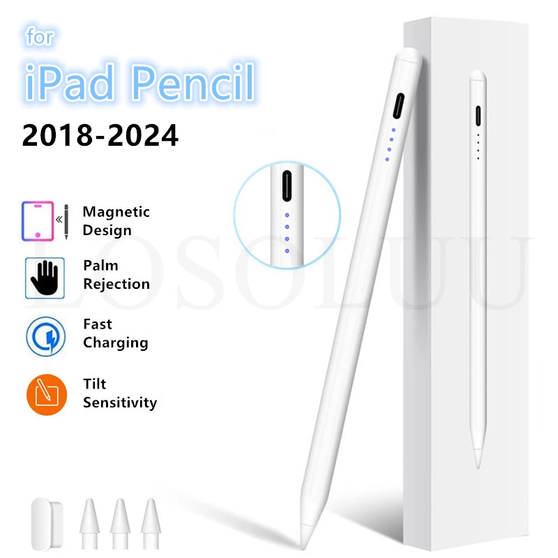 Stylus Pen iPad 6/7/8/9/10 Pro 11/12.9 Mini 5/6 Air3/4/5 With Palm Rejection Tilt Sensitivity For Apple Pencil 2 1