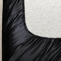 Drap-housse en Satin de couleur unie, housse de matelas double en soie glacée, Queen, naturel avec bande élastique, drap de lit (sans taie d'oreiller), 1 pièce 6