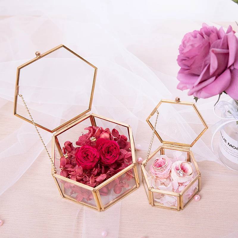 Gifts DIY Wedding Souvenir Crystal Ring Box Valentine's Day Rose Flower 