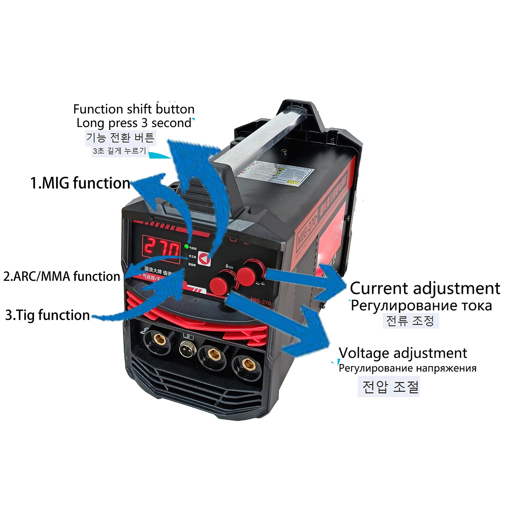 Semi-Automatic Welding Machine Mig 4 in 1 kit Inverter aluminium mig Weld Digital Control Device 220V
