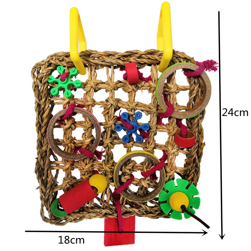 Hanging Parrot Bird Molar Toy Colorful Articles Parrot Bite Pet Bird Toy for Training Swing Biting
