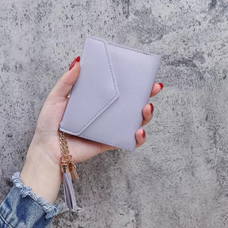 Mini Tassel Wallet Women Fashion Purse Female Short Mini Wallets Korean Students Lovely Purse Female Small Wallet for Women 5