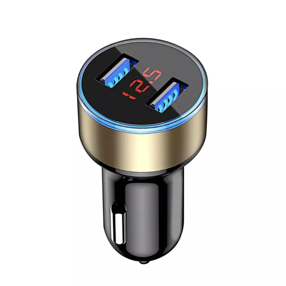 Dual USB Car Charger with LCD Voltmeter – 3.1A High-Speed Charging Adapter