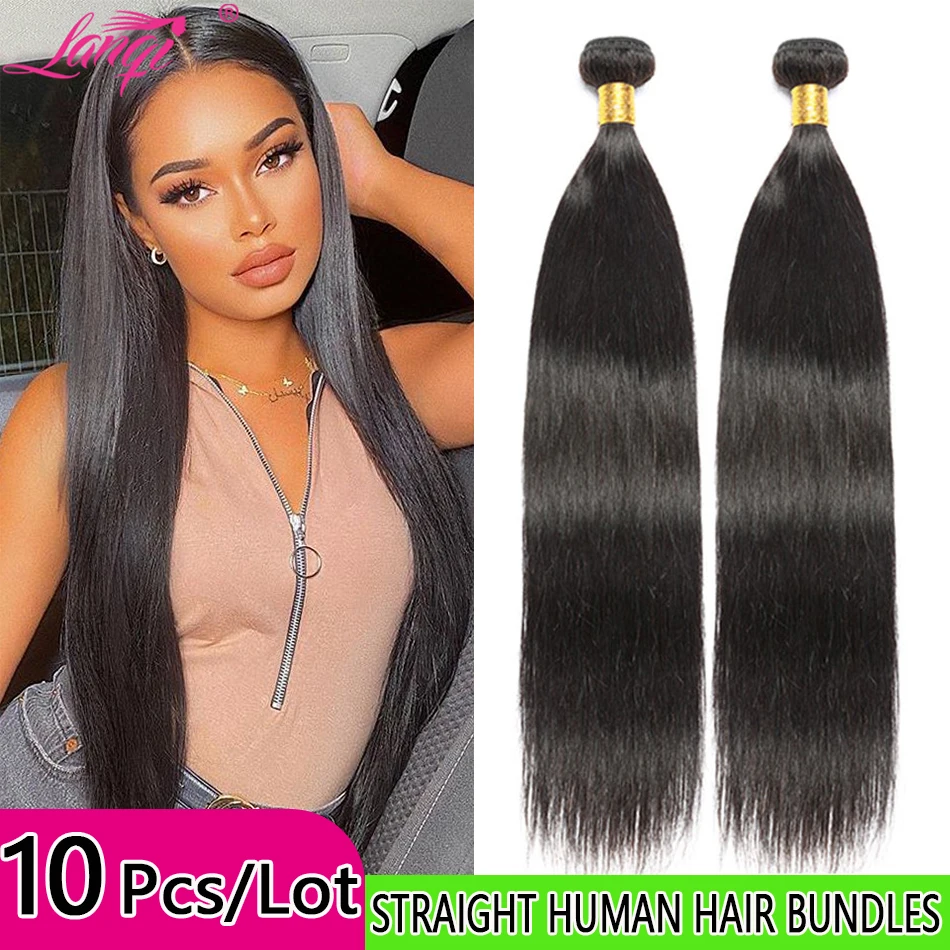 10Pcs-Wholesale-Straight-Human-Hair-Bundles-Human-Hair-Weave-Brazilian ...