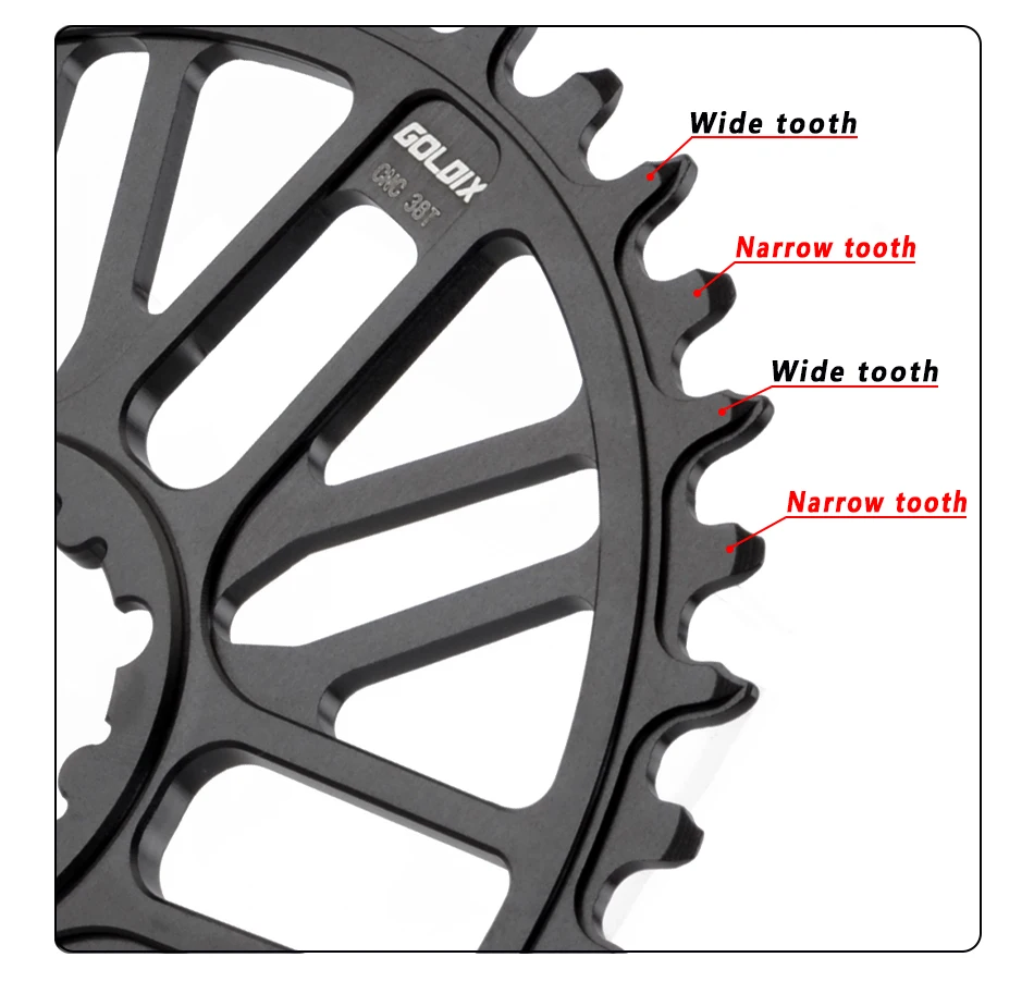 GOLDIX Ultralight CNC Chainring 32T-48T Direct Mount Crank