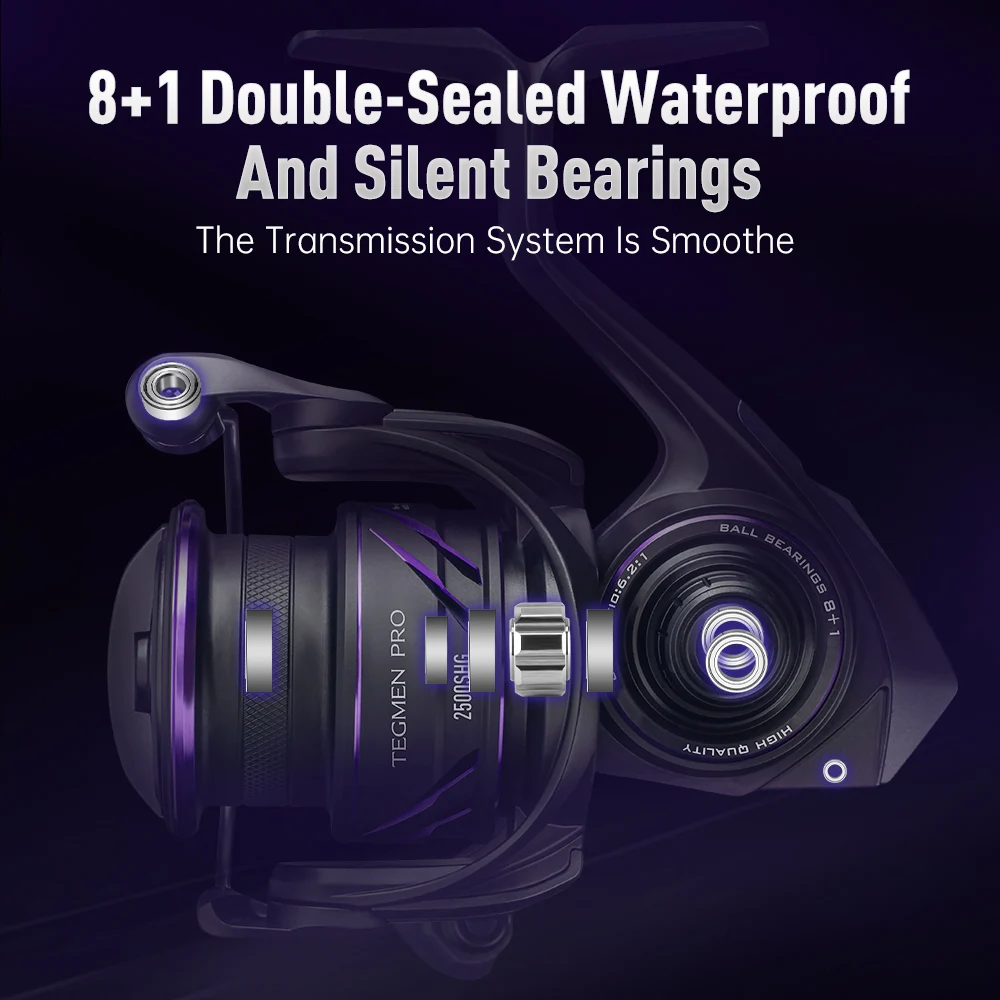 Kingdom Tegmen Pro 6.2:1 High Speed Gear Ratio Spinning Fishing