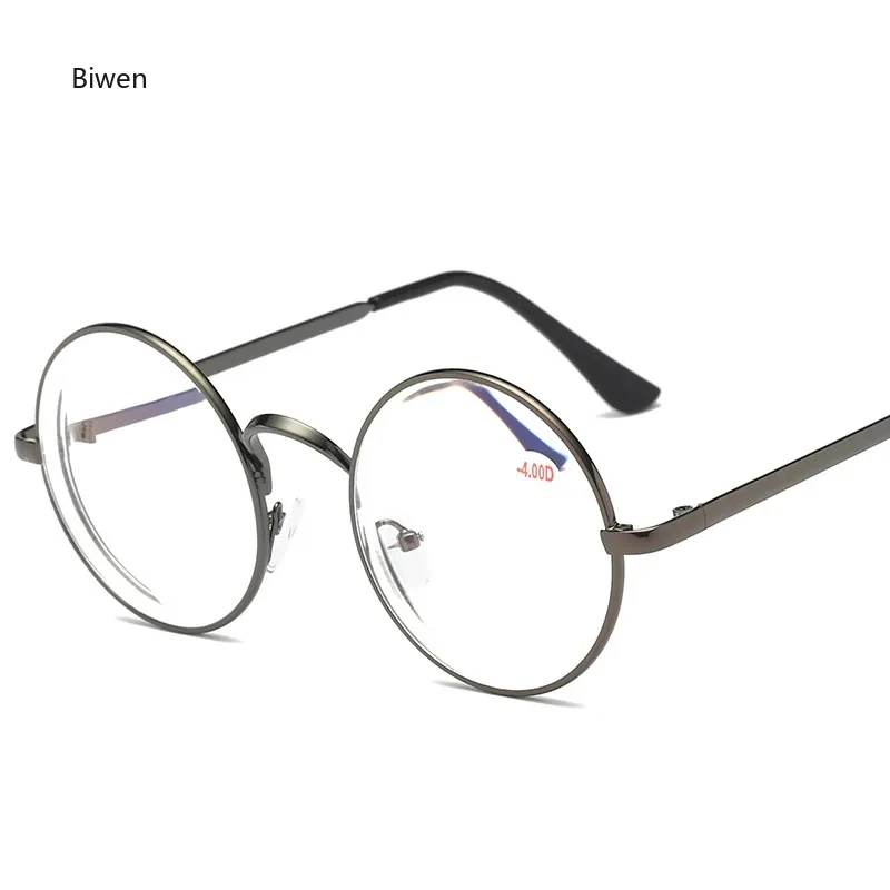 0-1.0-1.5-2.0-2.5-3.0-3.5-4.0 Finished Myopia Glasses Men Anti-blue light Round Short-sighted Eyeglasses Women Vintage Eyewear 6