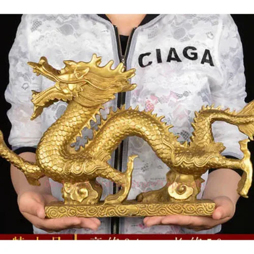 

Большой # домашний офис компания эффективный талисман для защиты # Рисование денег бум Небесный Дракон Латунное украшение статуя