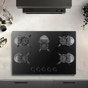 Smart 5-Burner Gas Stove - Professional Tempered Glass Cooktop for Home Kitchens, Built-in/Table Top Installation 1
