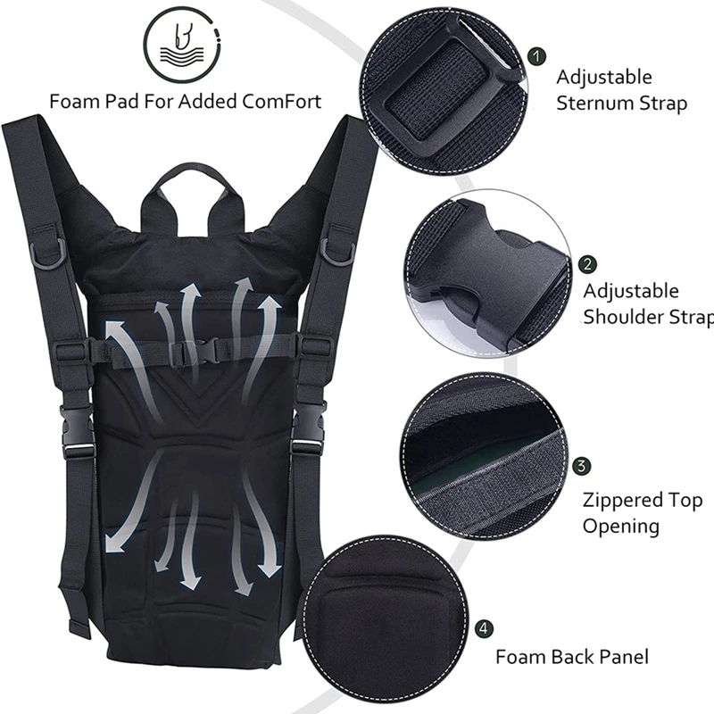  slider image of Waterproof Tactical Hydration Backpack