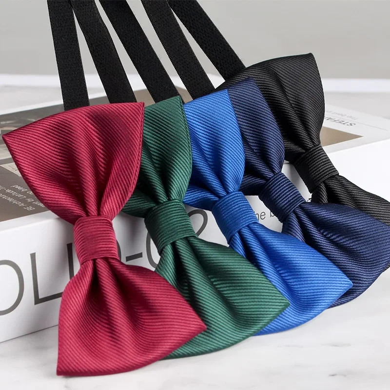 Boy Baby Bow Tie Children Primary School Performance Solid Color Red and Black Wine