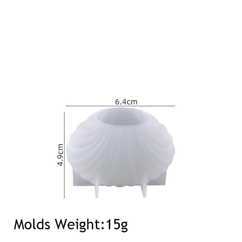 Raynag Set di 2 stampi per realizzare candele in acrilico a forma di conchiglia, per realizzare sapone, bombe da bagno, stampi 3D a forma di capesante fai da te