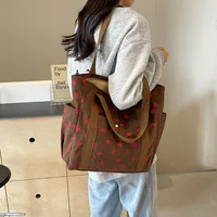 Sac à main frais et doux pour filles, sac à bandoulière imprimé en velours côtelé haut de gamme, sac sous les bras pour loisirs Shopping banlieue pour femmes 3