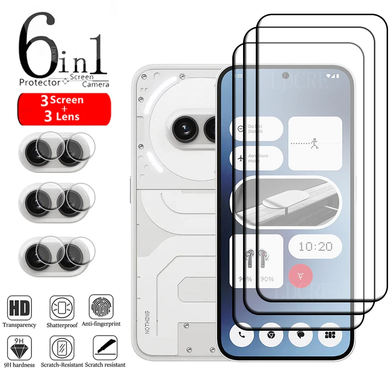 

6-in-1 For Nothing Phone 2A Glass For Nothing Phone 2A Glass Full Cover Glass Screen Protector For Nothing Phone 2A Lens Glass