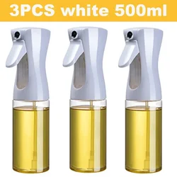 Multi-Size Oil and Sauce Dispenser Bottle for Cooking, Baking, and Camping (3pc 500ml white)