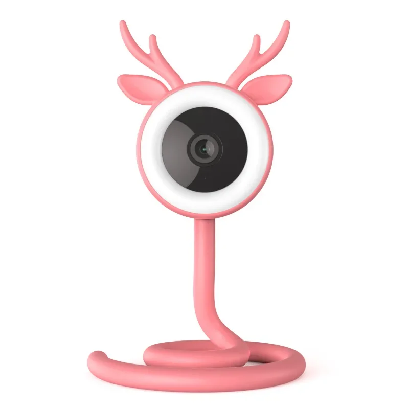 Mini IP camera With stents can rotate 360 degrees Lovely antlers camera crib security baby room cartilage standard