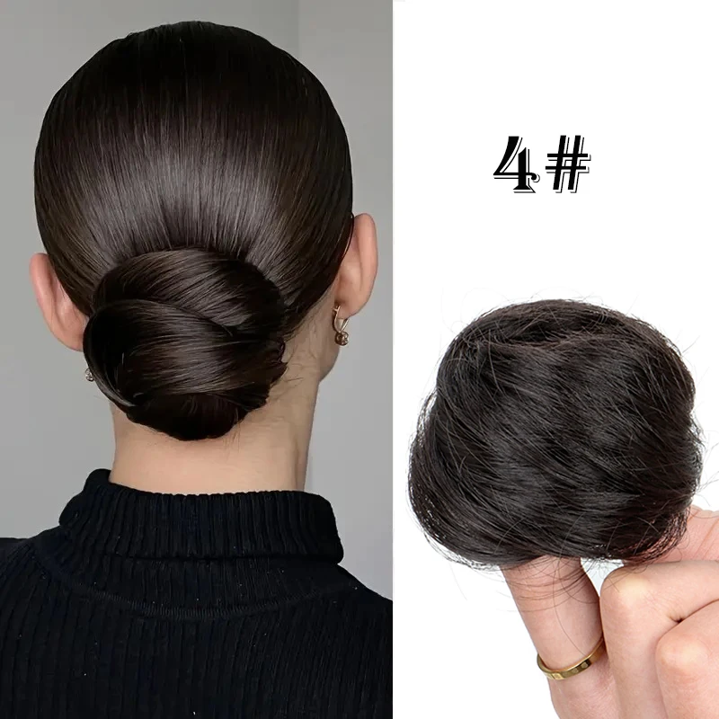 WIGSIN 합성 메시 도넛 헤어 번 업두드 스타일 여성용 탄성 헤어 익스텐션 포함 데일리 레이지 헤어 액세서리