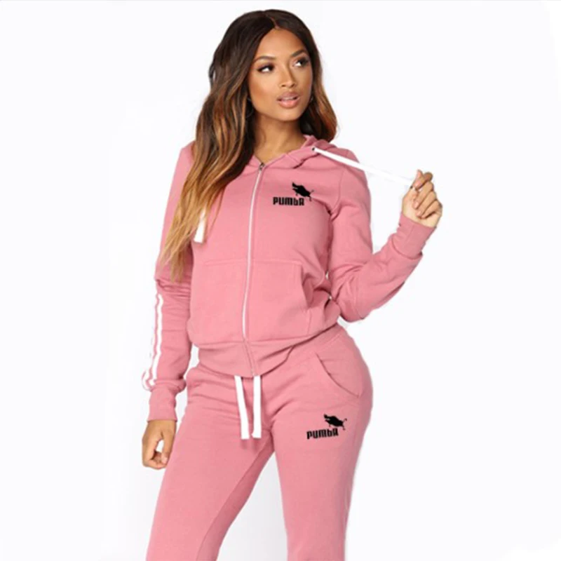 lawn suits 2022 Spring Women's Sportswear 2pcs Women's Hooded Long Sleeve Zip Tracksuits Long Pants Trousers Loose Top Casual Clothes Set lawn suits