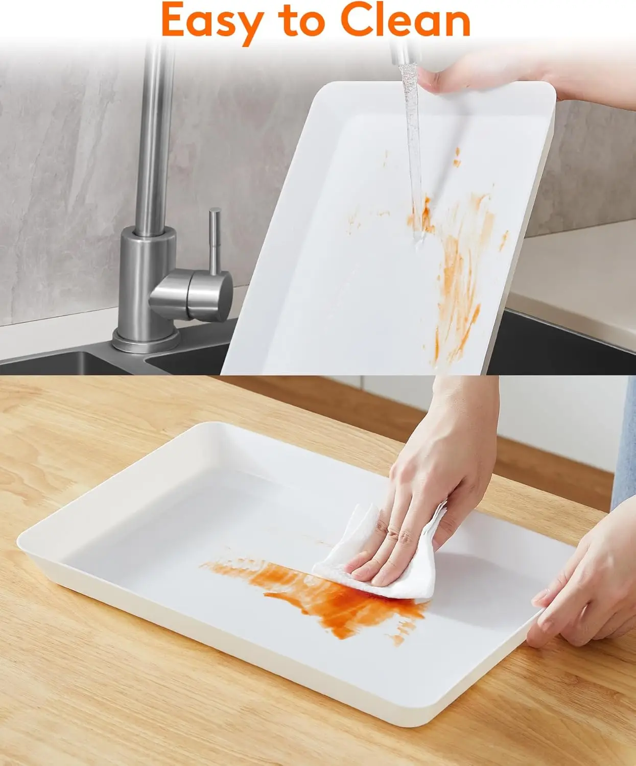 Serving Tray Plastic for Party, Platters for Serving Food, White Food Tray for Snacks, Food, Cookies 5