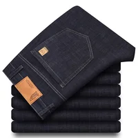 Printemps été affaires jean hommes bleu clair décontracté droit Stretch mode classique travail Denim pantalon marque vêtements 6