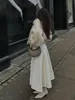 Elegant Solid Round Neck Button Up Short Coat Women Fashion Long Sleeved Jacket 2024 New Autumn Winter Lady Commute Street Wear 5