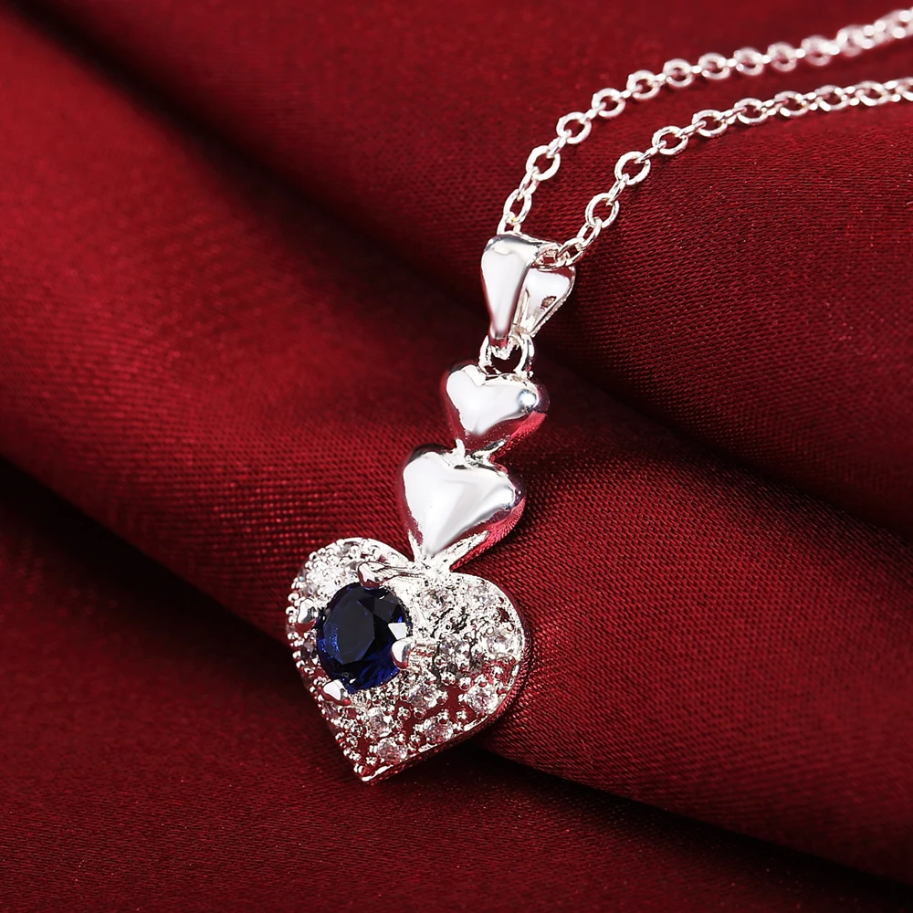 925 sterling Silver pendant necklace earring Jewelry sets For Woman classic fashion party fine gift