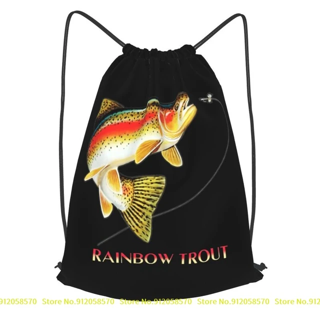 Rainbow Trout Fishing Trout Fly Fishing Drawstring Backpack Hot New Style  3d Printing Multi-function Sports Bag - AliExpress