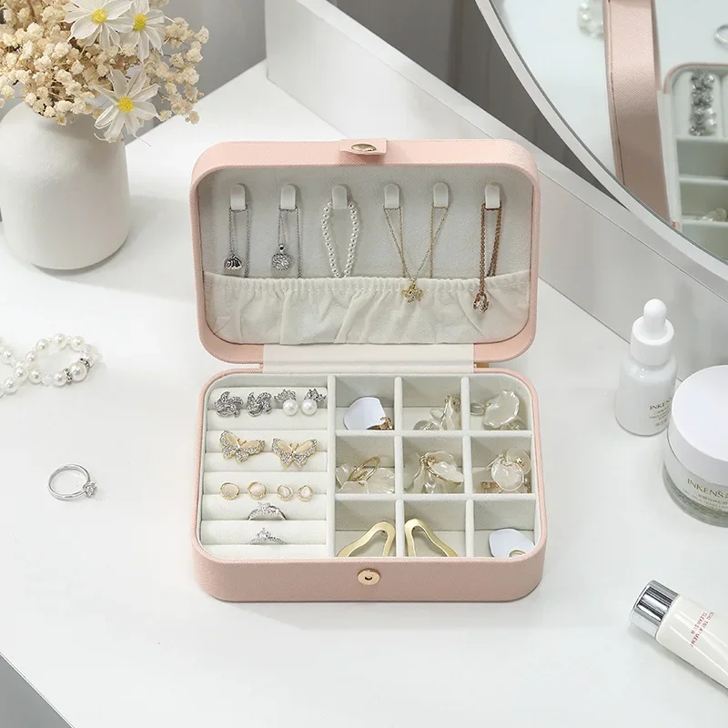 Portable Jewelry Box, Flip-top Simple Earrings, Studs And Ring Storage Box, Multifunctional Jewelry Storage Box