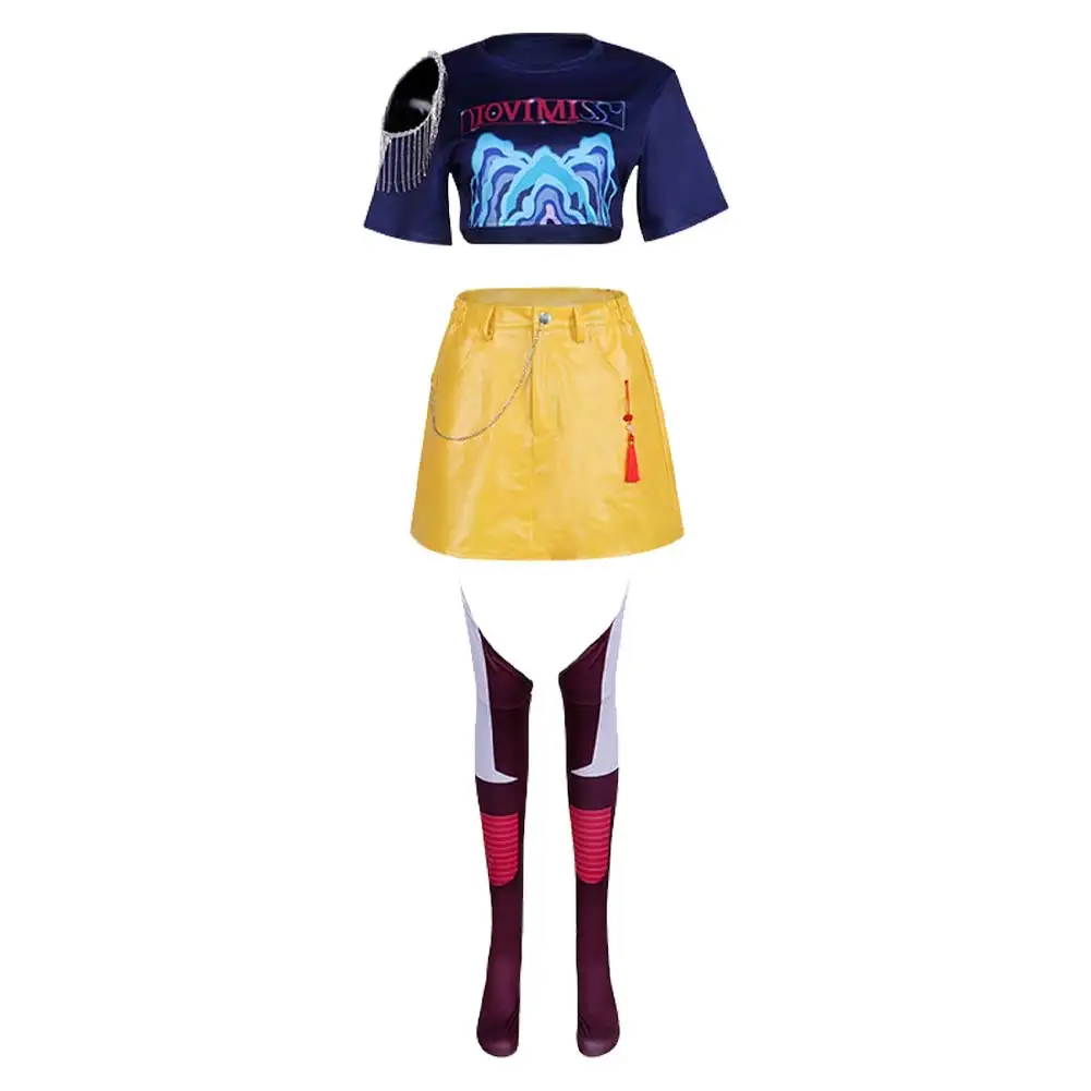 K-Pop Demon Hunters Costume For Kids – Rumi Zoey Stage Outfit, Polyester, Halloween & Cosplay Dress-Up For Girls 3-13 Years-790650