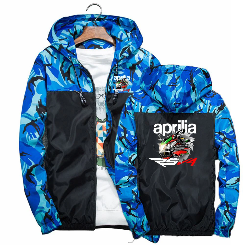 

Куртка Aprilia Racing RSV4 мужская с капюшоном, камуфляжный принт в стиле пэчворк, Повседневная Верхняя одежда на молнии, весна-осень 2023