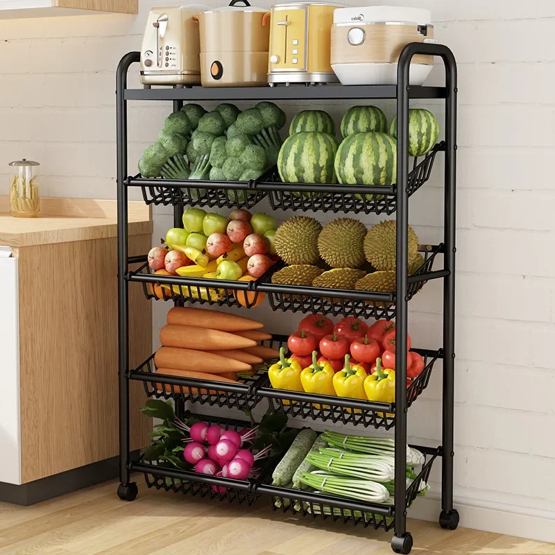 

Aoliviya Sh New Kitchen Basket Storage Rack Floor Household Fruit Vegetable Storage Rack Multi-Functional Multi-Layer Storage Ba