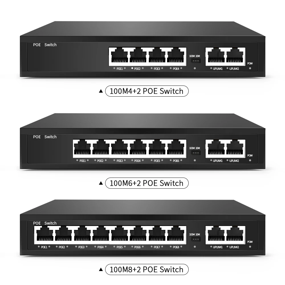 POE switch 10/100Mbps 4/6/8Ports smart IP switch POE standard RJ45 injector for IP camera/Wireless AP