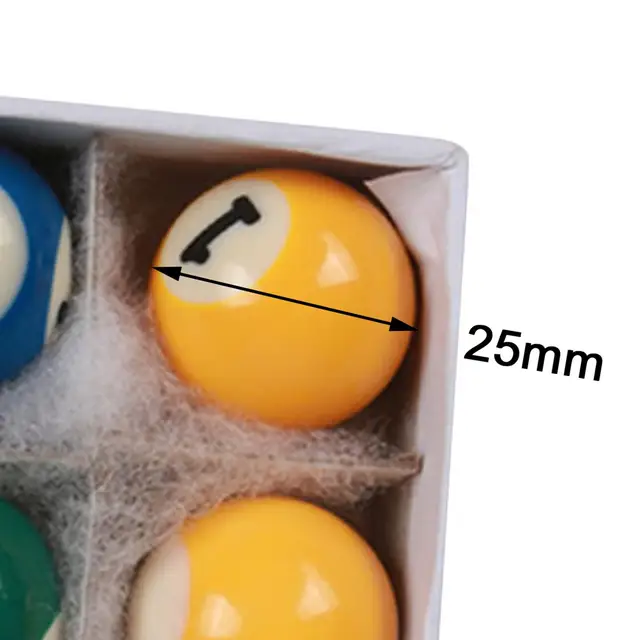 16 Palline Da Biliardo Miniature 32mm - Resina Poliestere Ecologica - Set Per Allenamento E Gioco - Foto 4