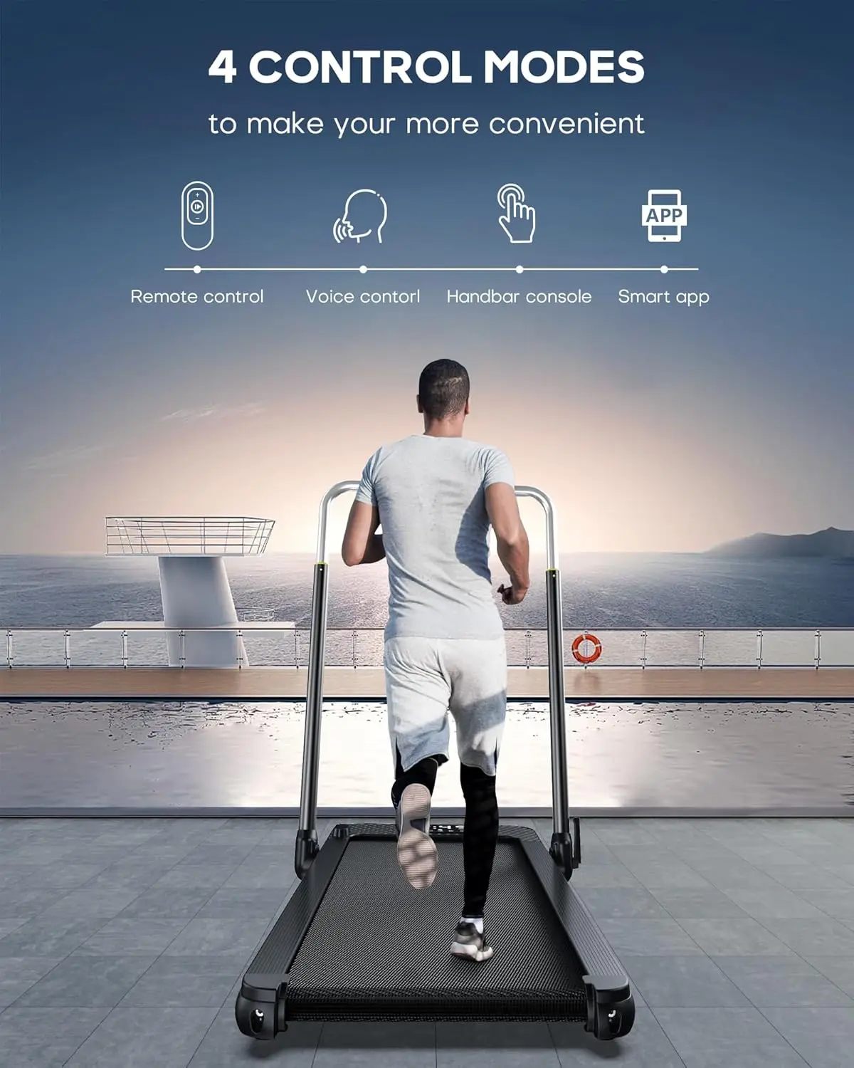 LB Capacity Walking Pad with 12% Incline, Voice Controlled Under Desk Treadmill Works with KIN