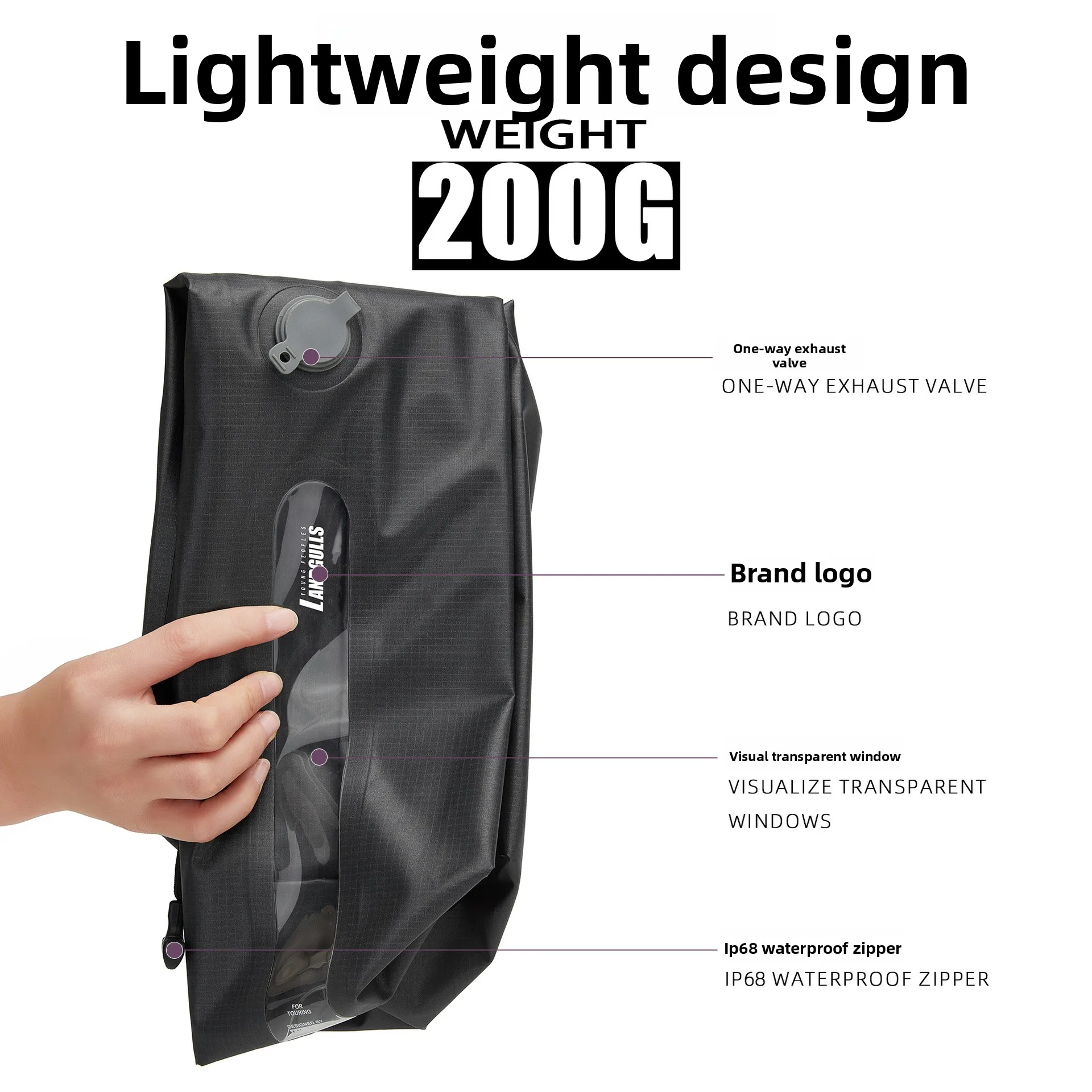 Outdoor waterproof air-free sealed bag travel clothing packing bag compression bag moisture-proof luggage portable storage
